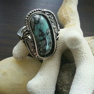 Silver Plated Ring with Turquoise